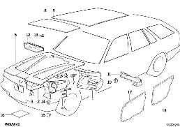 SOUND INSULATING FRONT diagram for BMW 5 Series E34 M5