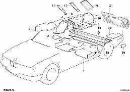 SOUND INSULATING REAR diagram for BMW 5 Series E34 M5
