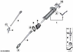 Columna direcc.regul.manuaI/Pza. montaje diagram for BMW X3 F25 35iX