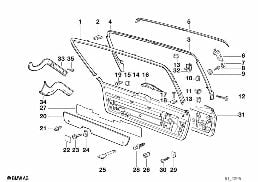 TRUNK LID TRIM PANEL diagram for BMW 5 Series E34 M5