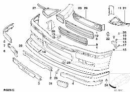 M TRIM, FRONT diagram for BMW 3 Series E36 323i