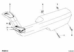 Piece d'appui-bras diagram for BMW 5 Series E12 520