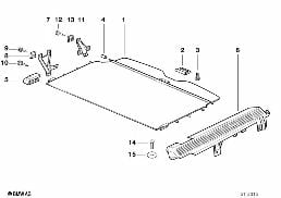 ROLLER BLIND, REINFORCED diagram for BMW 5 Series E34 M5