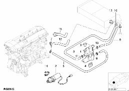WATER VALVE/WATER HOSE diagram for BMW 5 Series E39 540i