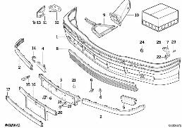 TRIM COVER, FRONT diagram for BMW 3 Series E36 323i