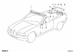 Výplň karoserie vnitřní diagram for BMW 3 Series E36 320i