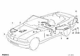 Tepelná izolace diagram for BMW 3 Series E36 320i