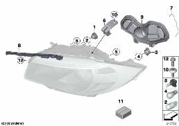 Detaljen foer straalkastare diagram for BMW 1 Series E82 135i