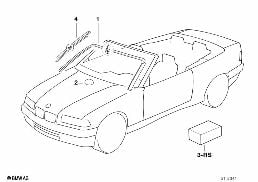 Zasklení montážní díly diagram for BMW 3 Series E36 320i