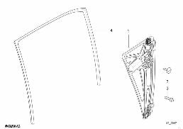 DOOR WINDOW LIFTING MECHANISM REAR diagram for BMW 7 Series E38 735iL