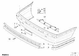 TRIM COVER, REAR diagram for BMW 7 Series E38 735iL