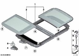 Panoramadach elektrisch diagram for BMW MINI Paceman R61 Cooper