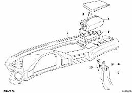 DASHBOARD COVERING/PASSENGER'S AIRBAG diagram for BMW 5 Series E34 M5 3.8