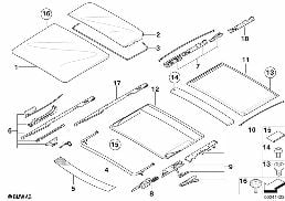 PANORAMIC ROOF, MANUAL diagram for BMW 5 Series E61 530xd