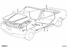 Geluidsisolatie diagram for BMW 3 Series E30 320i