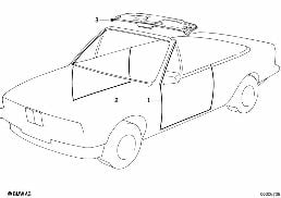 Kantbeschermer/scherm dak voor diagram for BMW 3 Series E30 320i
