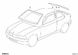 Verglasung diagram for BMW 3 Series E36 318ti