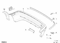 Verkleidung hinten diagram for BMW 3 Series E36 318ti