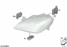 HEADLIGHT, ELECTRONIC PARTS, XENON LIGHT diagram for BMW 6 Series F06 Gran Coupé 650i