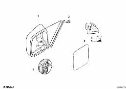 OUTSIDE MIRROR diagram for BMW 3 Series E36 318is