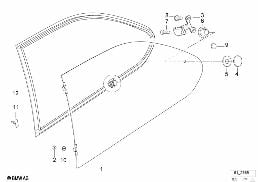 Türfenstermechanismus hinten diagram for BMW 3 Series E36 318ti