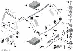 Záclonky vzadu diagram for BMW Rolls-Royce Phantom RR1 Phantom