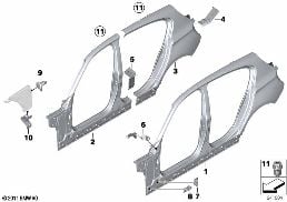 BODY-SIDE FRAME diagram for BMW 1 Series F20 LCI 118i