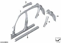 SIDE FRAME SECTION, CENTER diagram for BMW 1 Series F20 LCI 118i