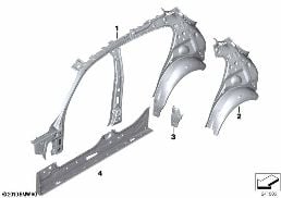 SIDE FRAME SECTION, INNER diagram for BMW 1 Series F20 LCI 118i