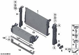 ラジエター､固定部品 diagram for BMW X3 F25 20dX