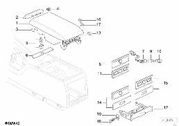 Elementy dod. konsoli środkowej z tyłu diagram for BMW 7 Series E38 750i