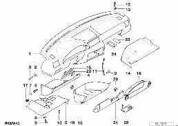 Verkleidung Instrumententafel diagram for BMW 3 Series E36 318ti