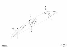 Verkleidung A- / B- / C-Säule diagram for BMW 3 Series E36 318ti