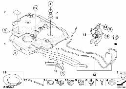 Réservoir/pièces de fixation SCR diagram for BMW 3 Series E90 LCI 335d