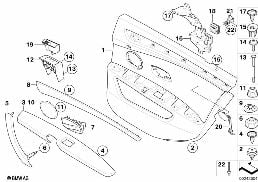 DOOR TRIM, REAR diagram for BMW 5 Series E60 LCI 523Li