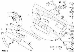 DOOR TRIM PANEL REAR / SIDE AIRBAG diagram for BMW 5 Series E60 530xi