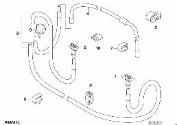 Pieces de dispositif lave-phares diagram for BMW 5 Series E39 525td