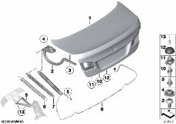 TRUNK LID diagram for BMW 5 Series F10 LCI 550i