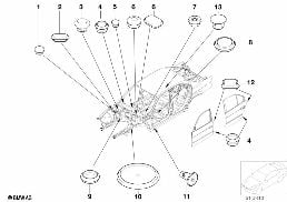 SEALING CAP/PLUG diagram for BMW 7 Series E38 735iL