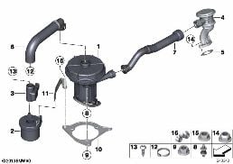 Abgasschadstoff-Reduzierung-Luftpumpe diagram for BMW 3 Series E90 LCI 320i
