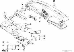 MOUNTING PARTS, INSTR. PANEL diagram for BMW 7 Series E38 735iL