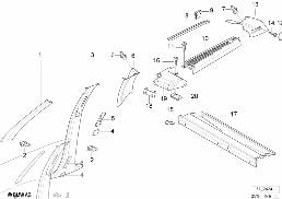 트림 A- / B- / C- / D-필러 diagram for BMW 3 Series E36 325tds