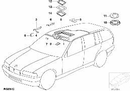 루프 라이닝/손잡이 diagram for BMW 3 Series E36 325tds