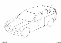 글레이징 diagram for BMW 3 Series E36 325tds