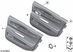Revestimiento puerta versión larga tras diagram for BMW 7 Series F02 740Li