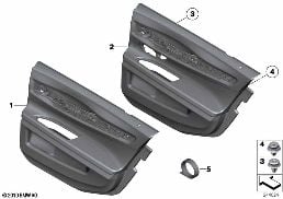 Výplň dveří zadní diagram for BMW 7 Series F01 730i