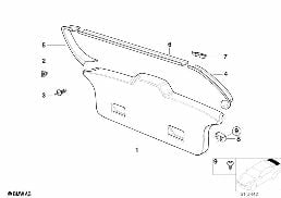 트림 패널,트렁크 리드 diagram for BMW 3 Series E36 325tds