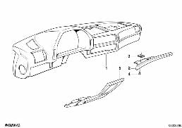 Verkleidung Instrumententafel diagram for BMW 7 Series E32 750iL
