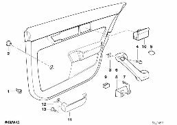 DOOR TRIM, REAR diagram for BMW 5 Series E34 M5 3.8