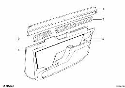 Türverkleidung hinten diagram for BMW 7 Series E32 750iL